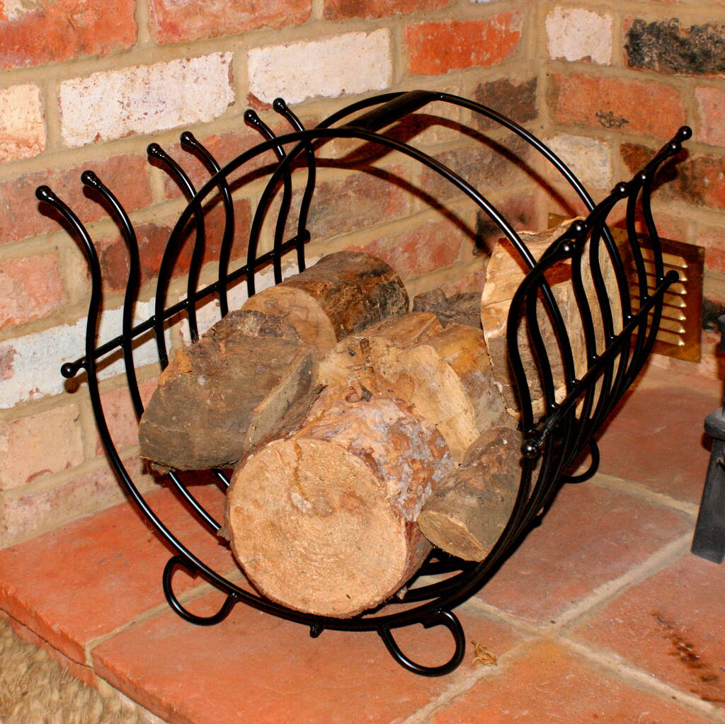 Soid Steel Curved Log Basket Made In Britain By The Orchard