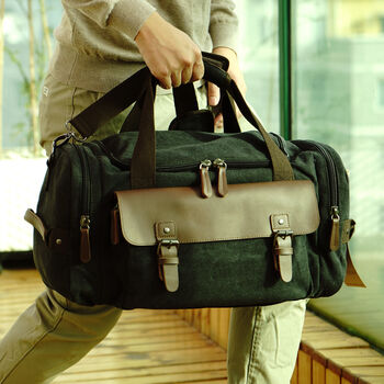 Large Canvas Holdall With Front Pocket, 9 of 10