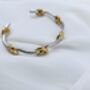 Heart Knotted Sterling Silver And 18 K Gold Plated Open Cuff Bracelet, thumbnail 4 of 10