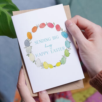Rainbow Easter Wreath Greetings Card, 2 of 2