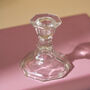Vintage Art Deco Glass Candlestick Clear, thumbnail 3 of 5