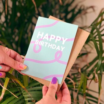Happy Birthday Turquoise/Purple Card, 2 of 3