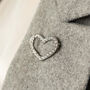 Sparkly Heart Brooch In Gold Or Silver Finish, thumbnail 2 of 8