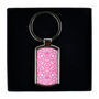 Pink Turkish Flower Millefiori Handprinted Keyring, thumbnail 1 of 9