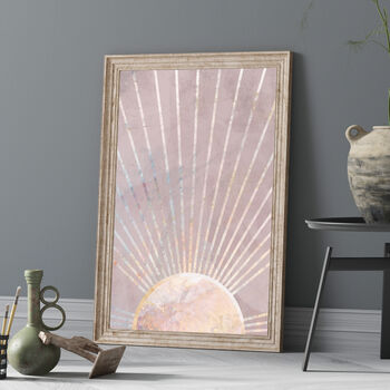 Boho Sun Pink Marble Gold Wall Art Print, 2 of 8