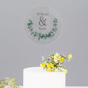 Personalised Wedding Cake Topper Botanical, 4 of 5