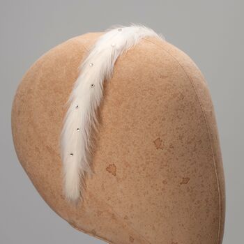 Ivory Bridal Feather And Crystal Headband 'Marina', 5 of 11
