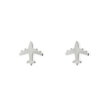 Sterling Silver Aeroplane Stud Earrings, 2 of 7