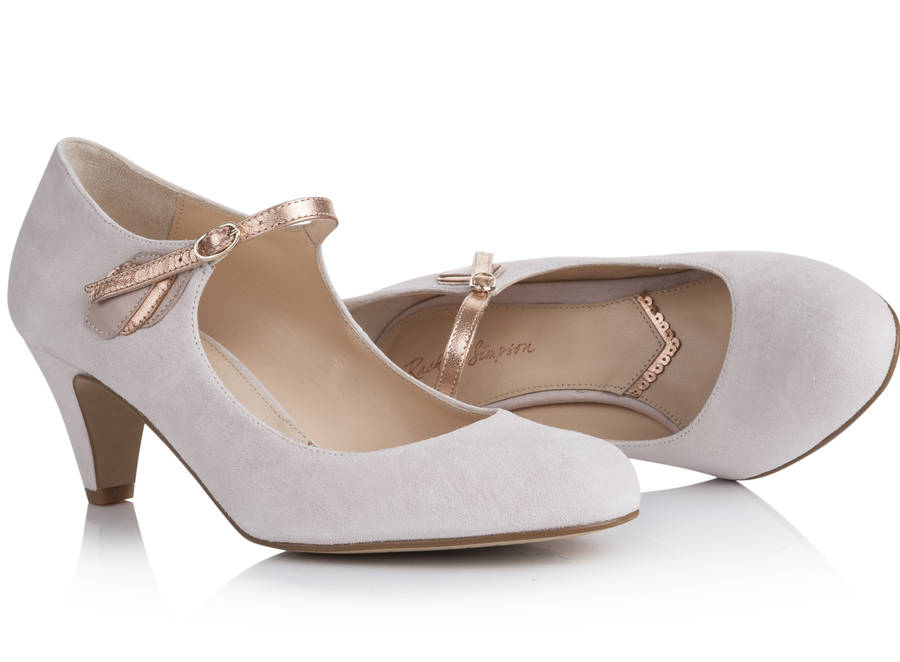 wedding mary jane shoe may blush ivory suede by rachel simpson ...