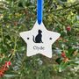 Personalised Cat Christmas Hanging Ceramic Star, thumbnail 3 of 3