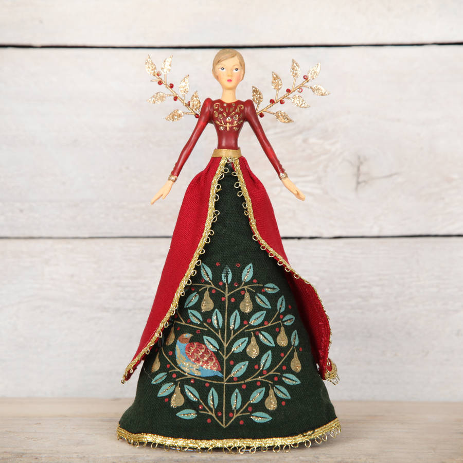 Traditional fairy angel christmas tree decorations by red 