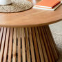 Natural Wooden Slatted Round Coffee Table, thumbnail 2 of 2