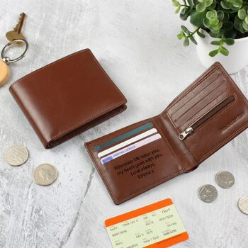 Gifts For Men Personalised Leather Wallet For Him, 5 of 10