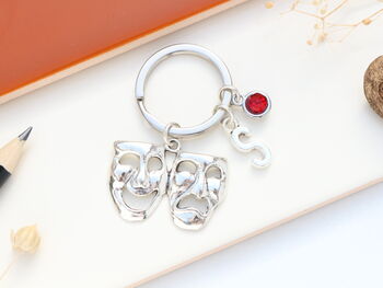 Drama Masks Personalised Keyring Theatre Gift, 4 of 10