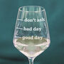 ‘Good Day, Bad Day, Don’t Ask’ Wine Glass, thumbnail 2 of 2