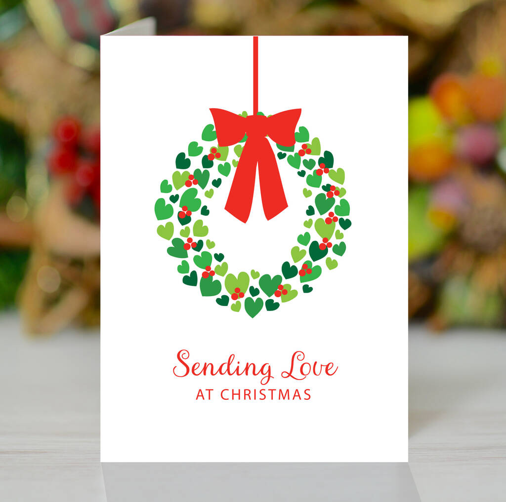 Sending Love At Christmas, Wreath Card, 1 of 2