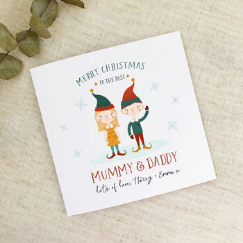 Personalised Elves Christmas Card Any Relation, 4 of 4