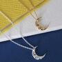 Crescent Moon Necklace In Silver Or 18ct Gold Vermeil, thumbnail 3 of 8