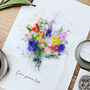 Personalised Family Birth Flower Bouquet Tea Towel, thumbnail 6 of 12
