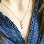 Gold Plated Rhombus Birthstone Charm Necklace, thumbnail 3 of 9