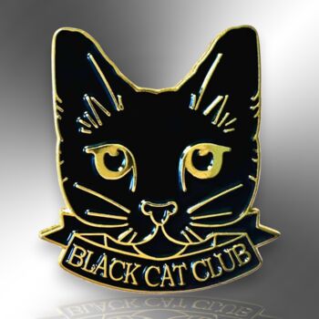 Black Cat Club Enamel Lapel Pin Badge, 4 of 9