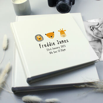 Personalised New Baby Safari Photo Album, 3 of 6