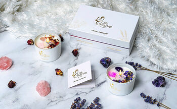 Luxury Crystal Candle Gift Set Of Two / Lavender And English Rose, 8 of 8