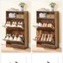 Three Tier Shoe Cabinet With Flip Doors And Shelf, thumbnail 7 of 12