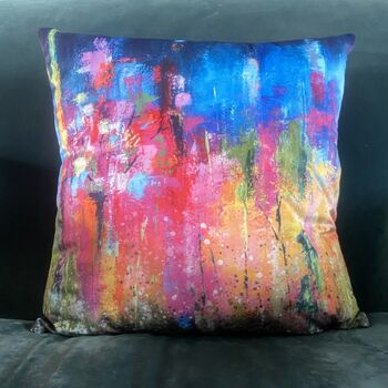 Into The Woods Abstract Velvet Cushion, 2 of 7