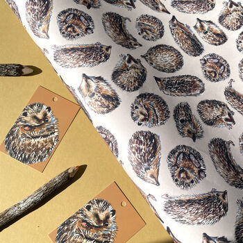 Hedgehog Watercolour Gift Wrap, 11 of 12