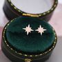 Sterling Silver Starburst Stud Earrings, thumbnail 3 of 12