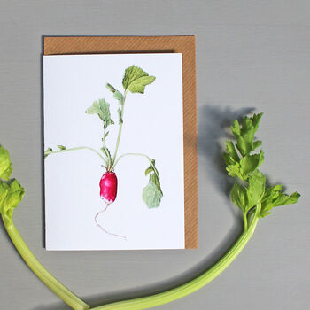 Six Cards With Vegetable Illustrations, 6 of 8