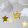 Cloud Star And Moon Baby Mobile White And Pink, thumbnail 5 of 10