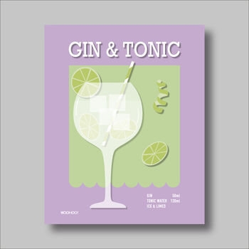 Gin And Tonic Print Four Colour Options, 3 of 8