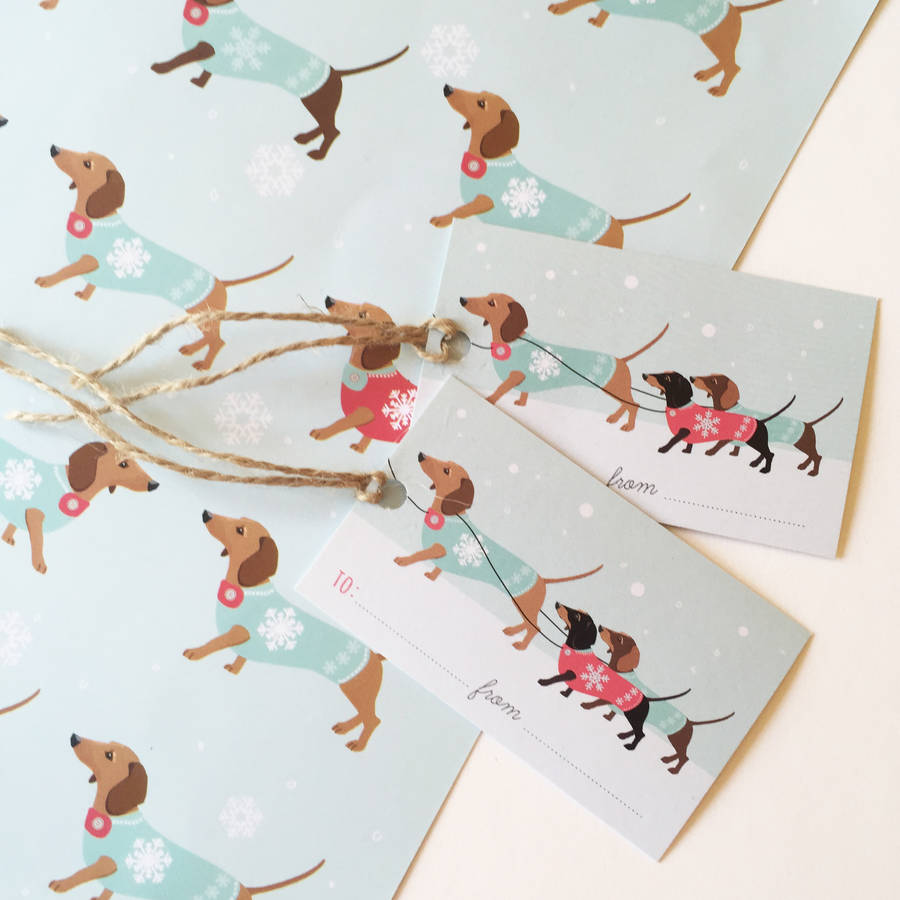 Dachshund Christmas Wrapping Paper 