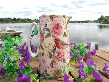 Large China Jug In Rose Birds Design, 8 of 9