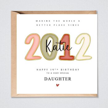 Personalised 14th Birthday Card 2012 Sister Daughter Granddaughter, 3 of 3