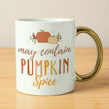 Personalised Pumpkin Spice Gold Handle Mug Ceramic, 4 of 6