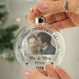 Personalised First Married Christmas Photo Upload Bauble, thumbnail 2 of 3