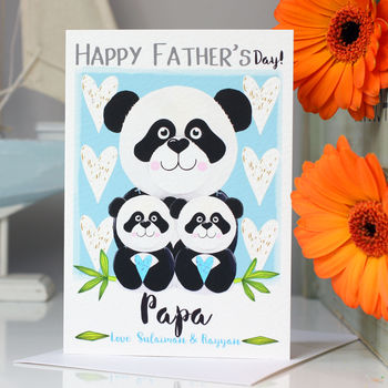 Personalised Panda Sibling Father's Day Card, 3 of 9