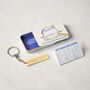 Personalised Morse Code Brass Keyring And Decoder In A Tin, thumbnail 4 of 6