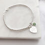 Sterling Silver Clasp Bracelet Personalised Mini Heart And Birthstone, thumbnail 1 of 12