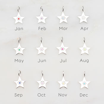 Personalised Sterling Silver Birthstone Star Necklace, 3 of 5