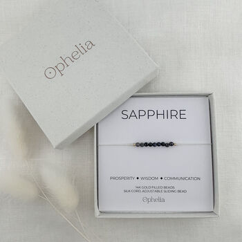 Sapphire Silk Bracelet September Birthstone Jewellery, 5 of 6