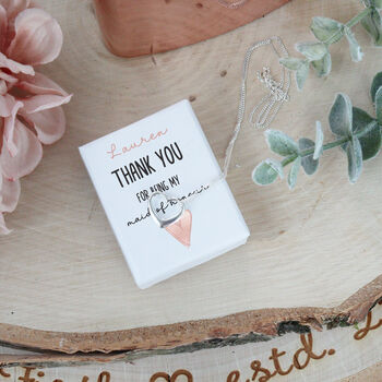 Personalised Thank You Silver Bridesmaid Necklace, 4 of 12