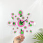 Pokda Dot Flower Shape Decorative Clock, thumbnail 1 of 7