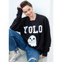 You Only Live Once Ghost Women’s Halloween Sweatshirt, thumbnail 3 of 5