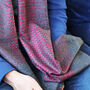 Men's Red And Grey Zigzag Pattern Cashmere Blend Scarf, thumbnail 8 of 11