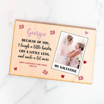 Personalised My Galentine Photo Wooden Plaque, 3 of 3