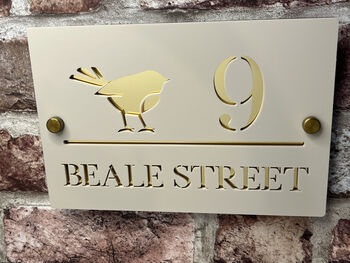 Personalised Bird Robin Design House Acrylic Number Sign, 5 of 9